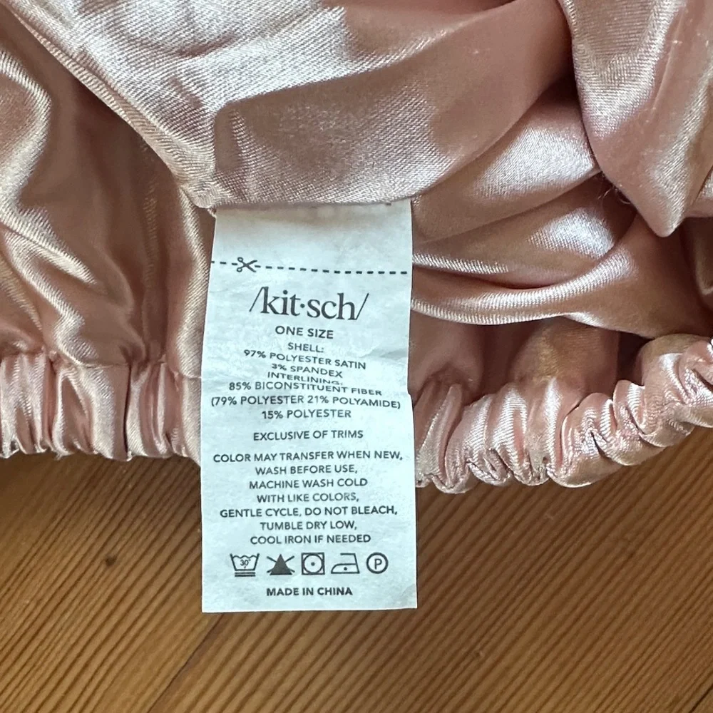 Kitsch Silky Satin Pink Bonnet for Long Hair - Picture 5 of 6